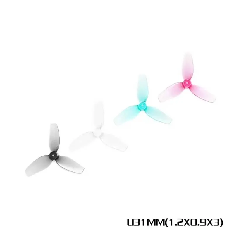 HQprop Ultralight 1.2x0.9x3 31mm 1mm Bore 3‑Blade Tiny FPV Drone Propeller Set 2 CW + 2 CCW