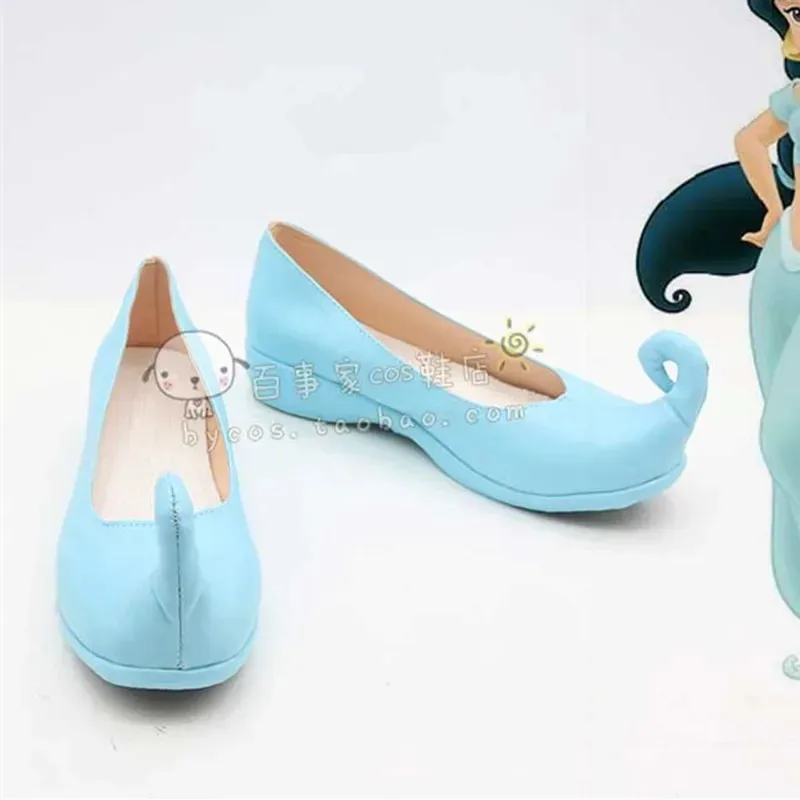 Halloween Aladdin Princess Cosplay shoes magic lamp Princess Jasmine Shoes Indian blue shoes Costume Role Play costume