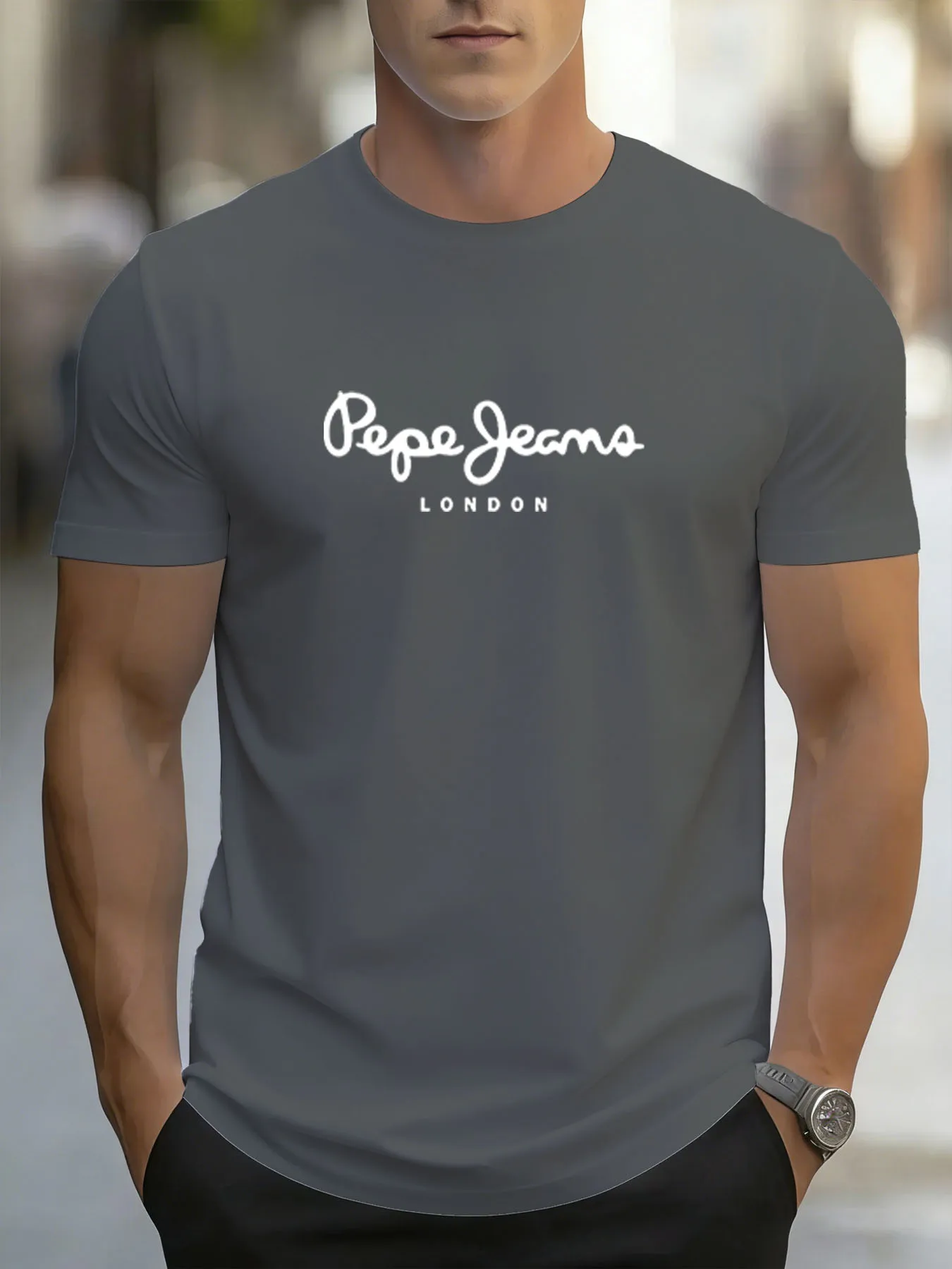 2026Newest Pepe-Jeans-London Logo T-Shirt Summer Men's /Women's Short Sleeve Popular Tees Shirt Tops Unisex