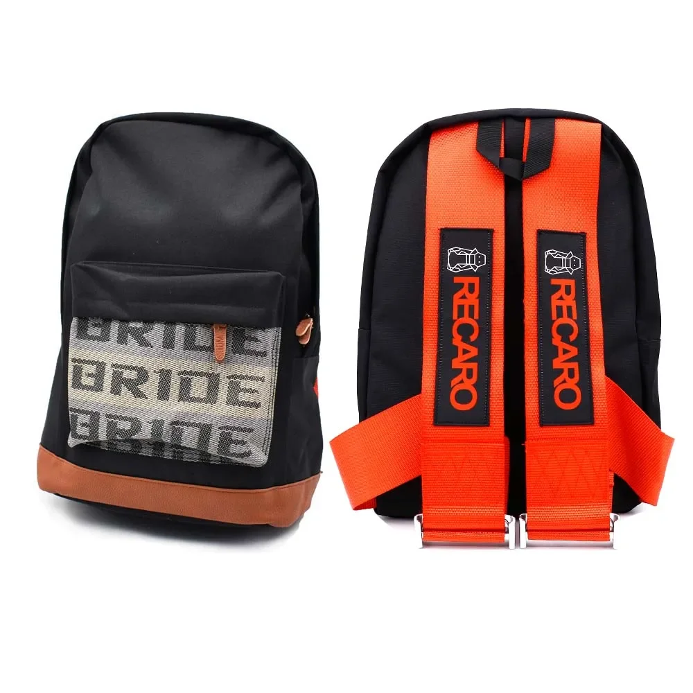 JDM Style Bride Racing Fabric Strap Style School Backpack Car Canvas Backpack Bride Bag Racing Souvenirs