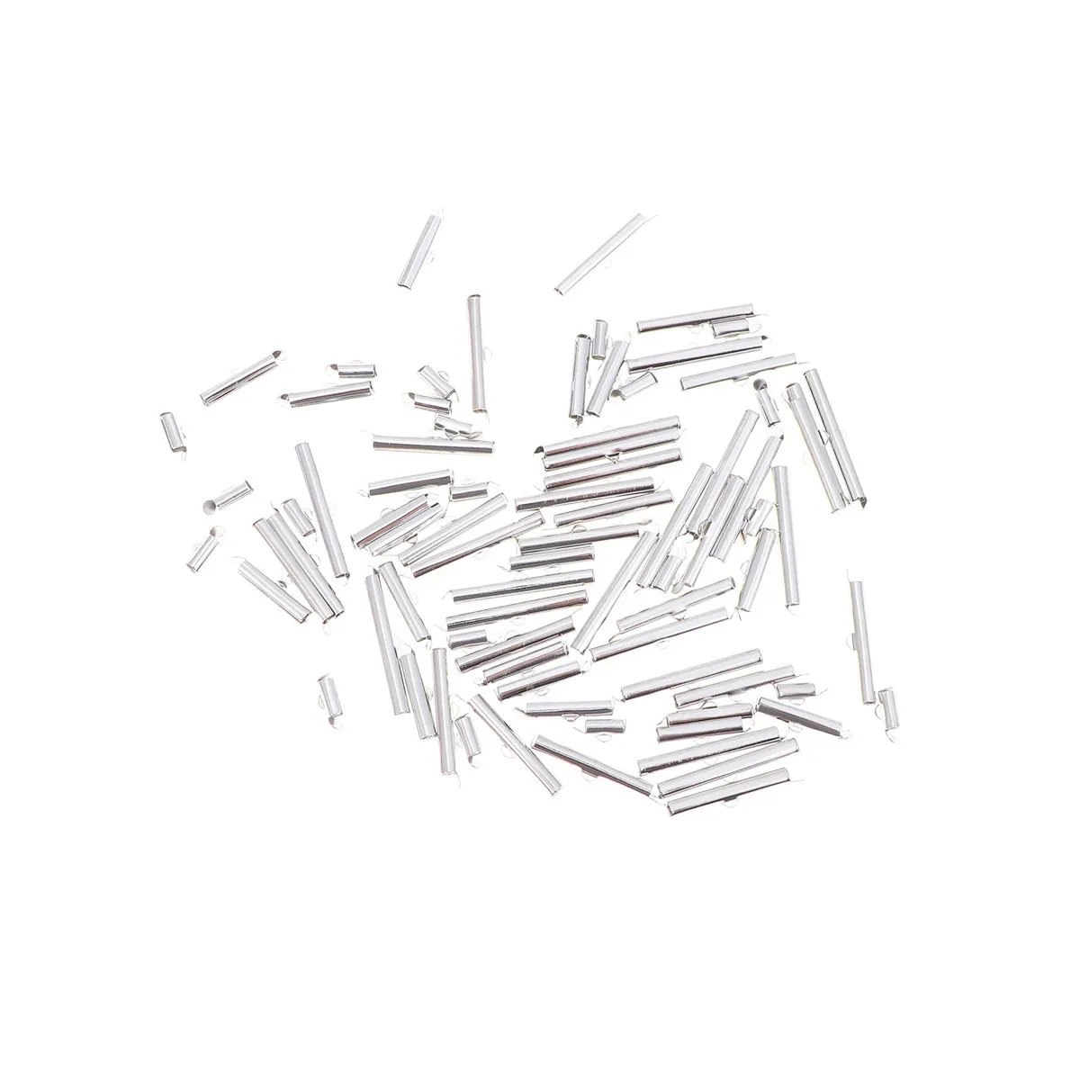 

100Pcs Style Tube Spacers for Jewelry Making Metal Bead Caps DIY Bracelet Necklace Craft Findings White Tube Spacers