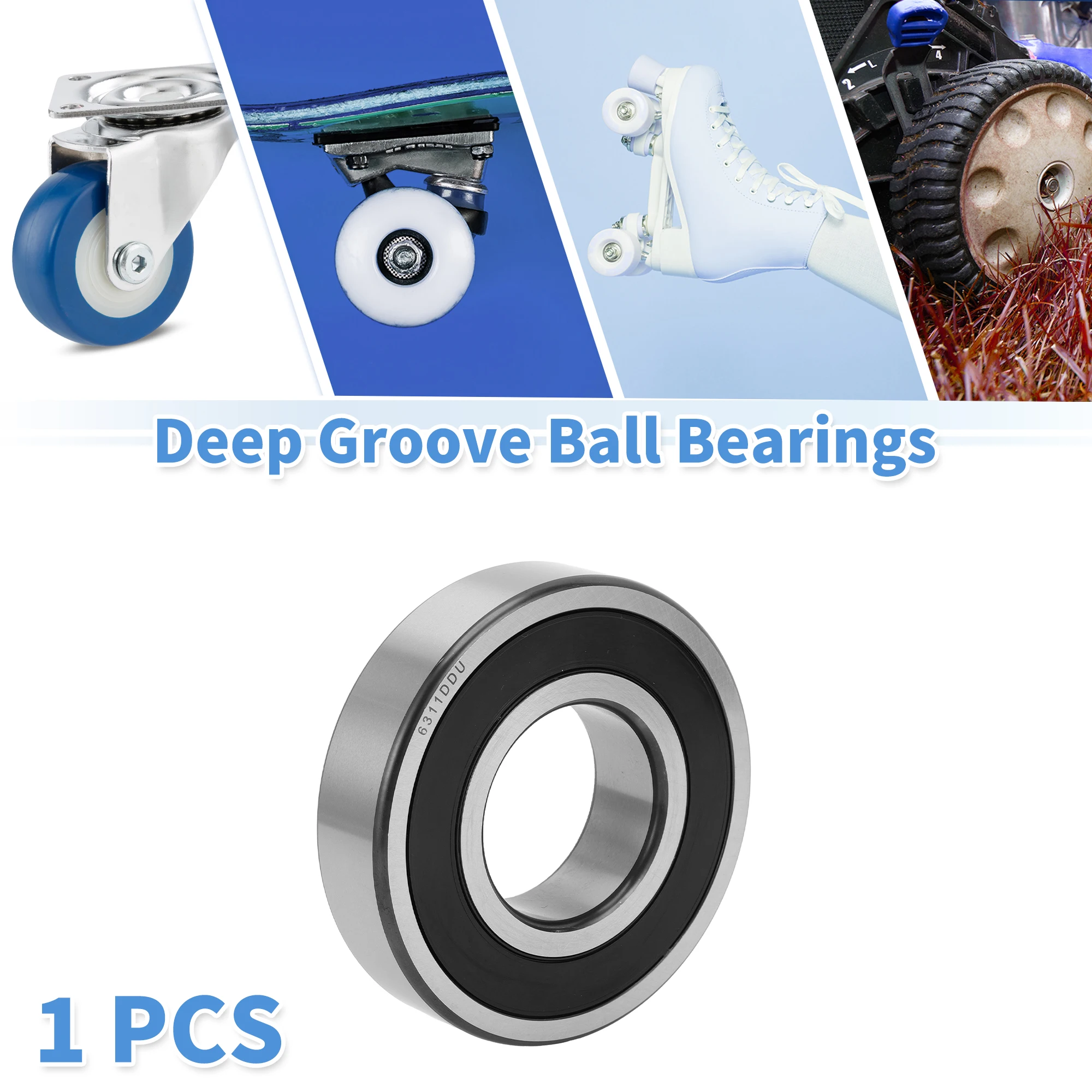 

Motoforti 6311DDU радиальные шарикоподшипники P6 55x120x29 мм смазочные подшипники с двойным резиновым уплотнением, колесо для скутера, скейтборда