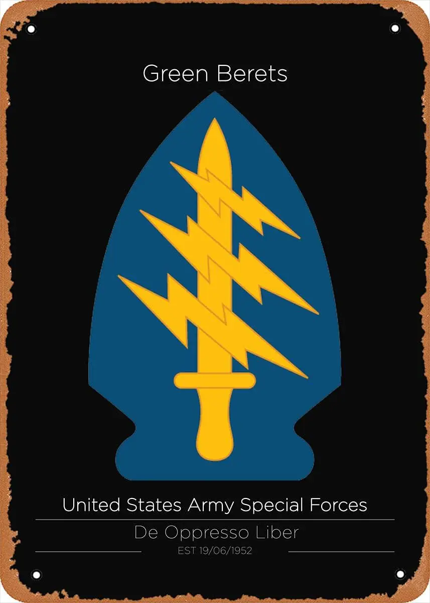 US Army Special Forces Us Military Units Retro Vintage Decorative Metal Tin Sign 8x12 Inch sign