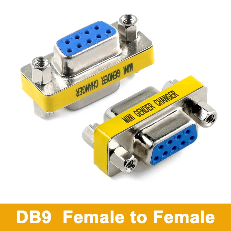 1pc DB9 MINI Gender Changer adapter RS232 Com D-Sub to Male Female VGA plug connector 9Pin
