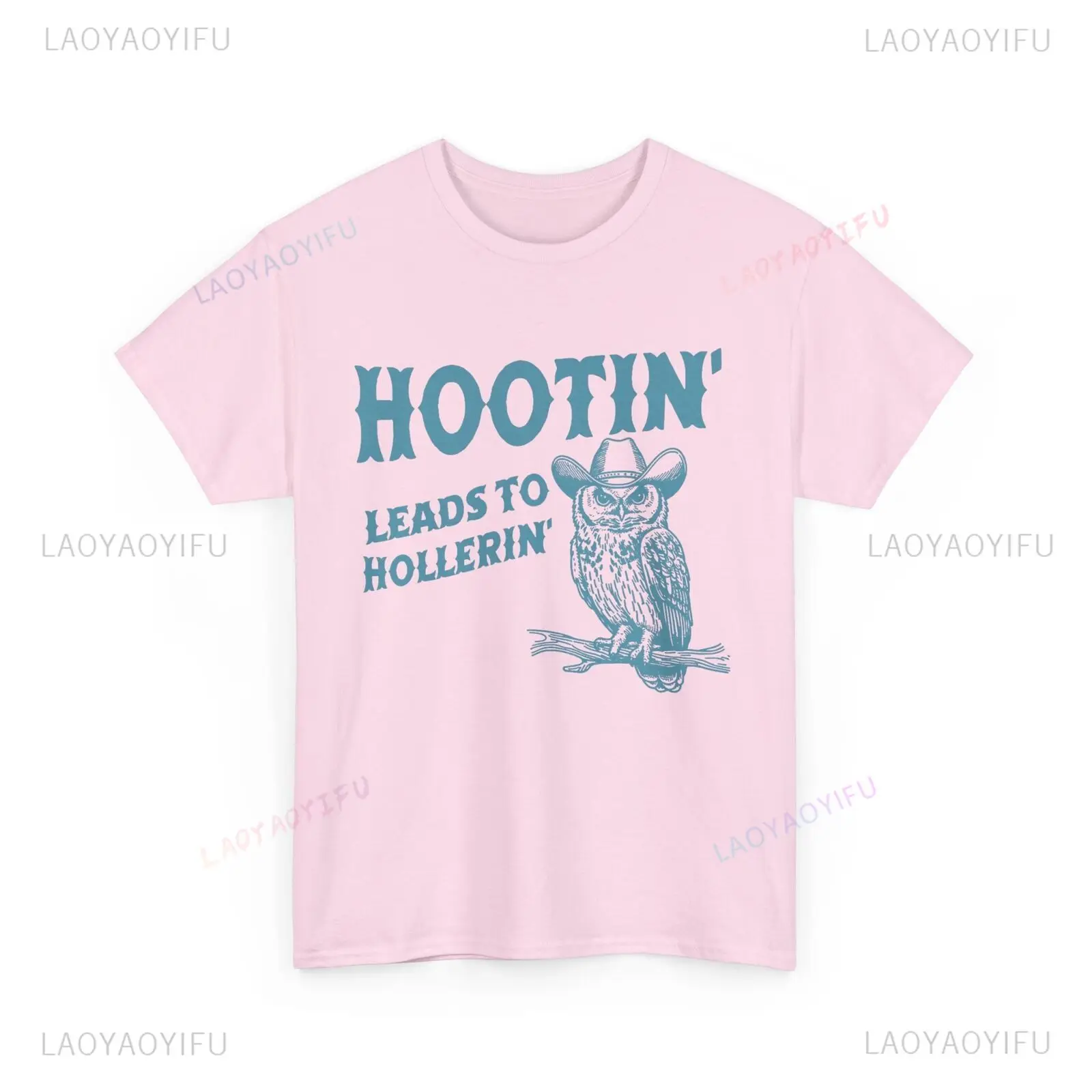 Owl Hootin Leads To Hollerin Fashion T-shirts, Casual Shirts for Both Sexes, Spring/summer Crewneck Cotton Men's T-shirts