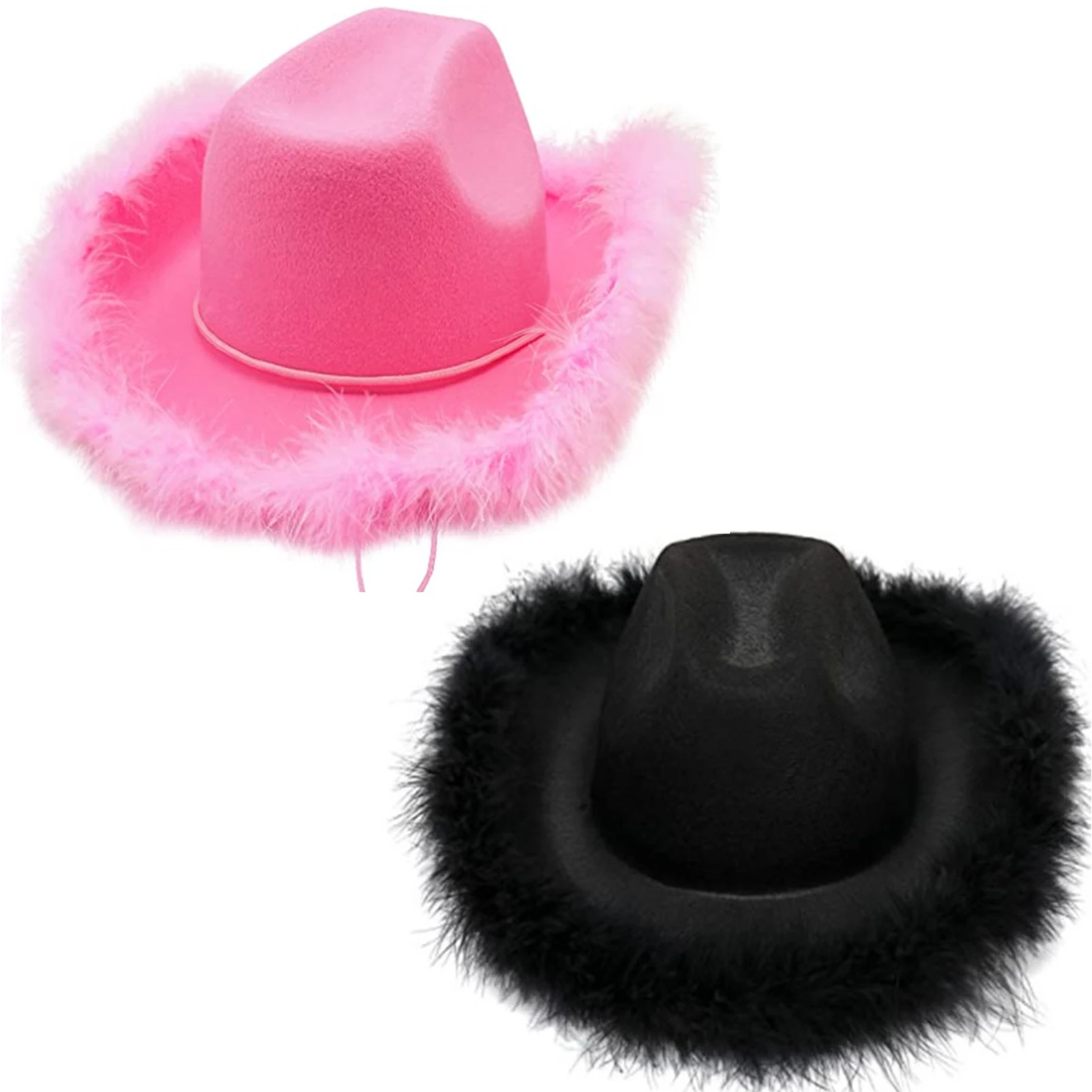 

Cowgirl Hats Women Women’s Cow Girl Hat Cowboy Hats Womens Cowboy Cowgirl Hat With Fluffy Brim