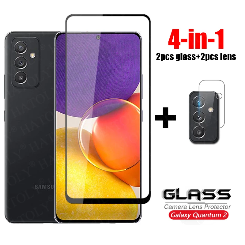 

For Glass Samsung Galaxy Quantum 2 Full Cover Tempered Glass For Samsung Galaxy A Quantum 2 Phone Screen Protector Camera Glass