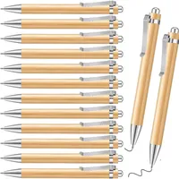 4/10Pcs/Set Bamboo Wood Ballpoint Pen 1.0mm Tip Black Ink Office School Writing Stationery Business Gel Pen Clip Signature