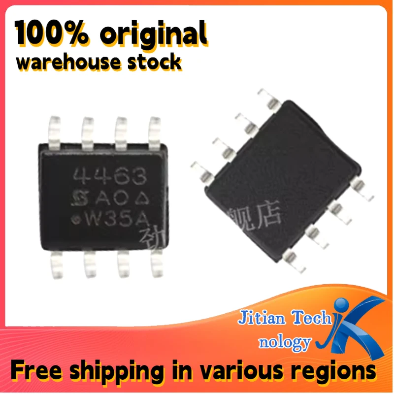 100%Original New in Stock 10PCS SI4463BDY-T1-E3 SI4463BDY logo 4463B SOP-8 P-channel 20V 9.8A Field-Effect Transistor