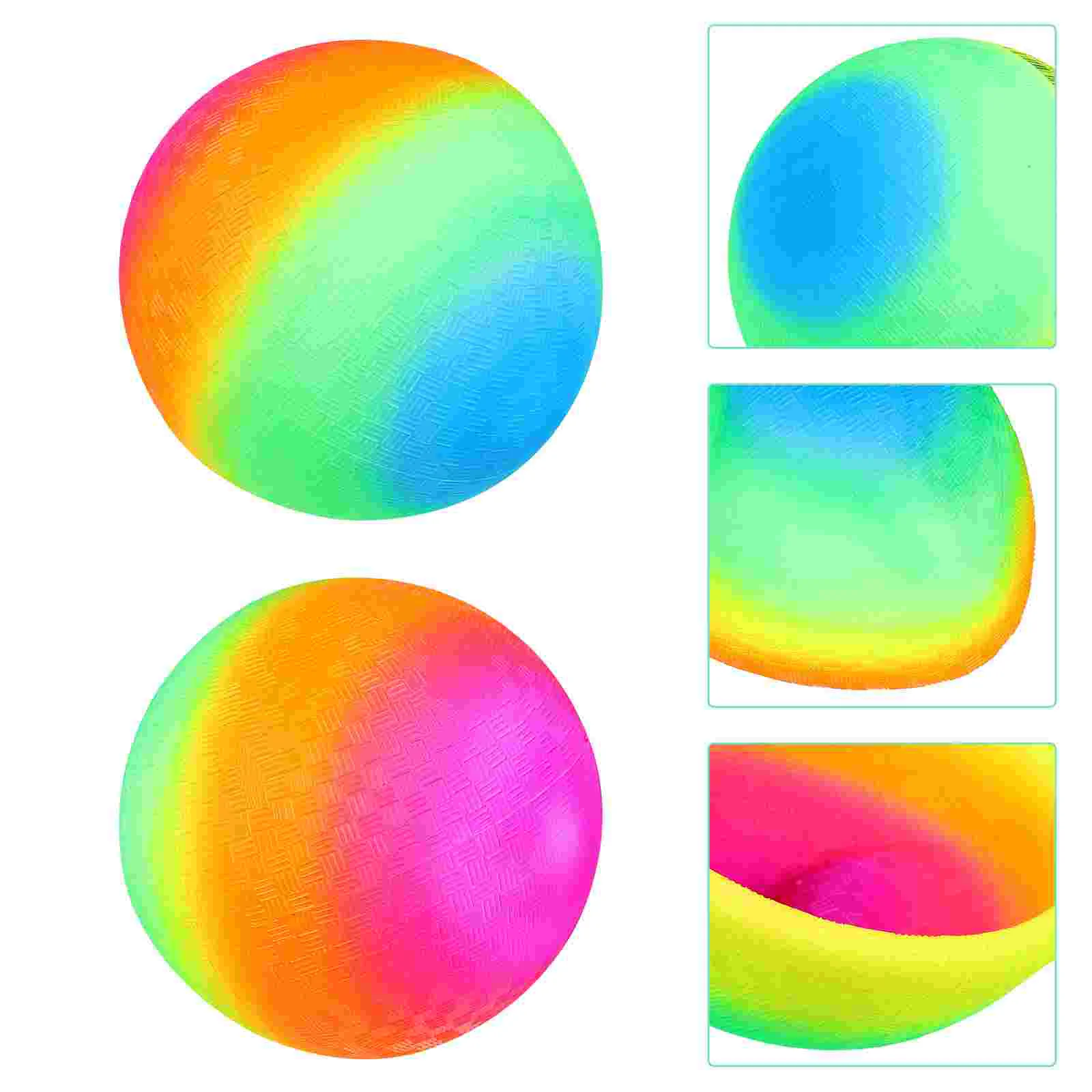 

2 Pcs Rainbow Playground Ball Playing Handball for Beach Sports Flapping PVC Kickball Bounce Child