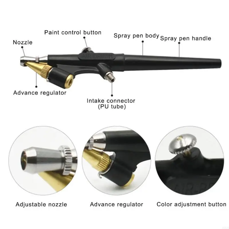 プロフェッショナルスプレーペイントツール 0.8mm ノズル スケールモデルや DIY プロジェクトに使用でき、滑らかな仕上がり A2UB