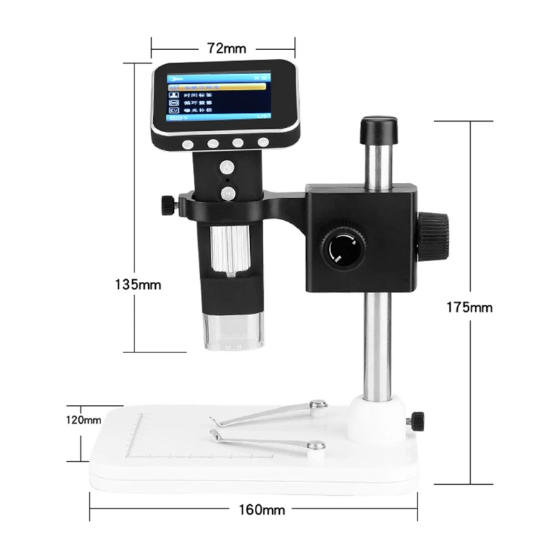 Microscopio móvil Digital USB portátil, lupa mano con soporte Metal, pantalla LCD