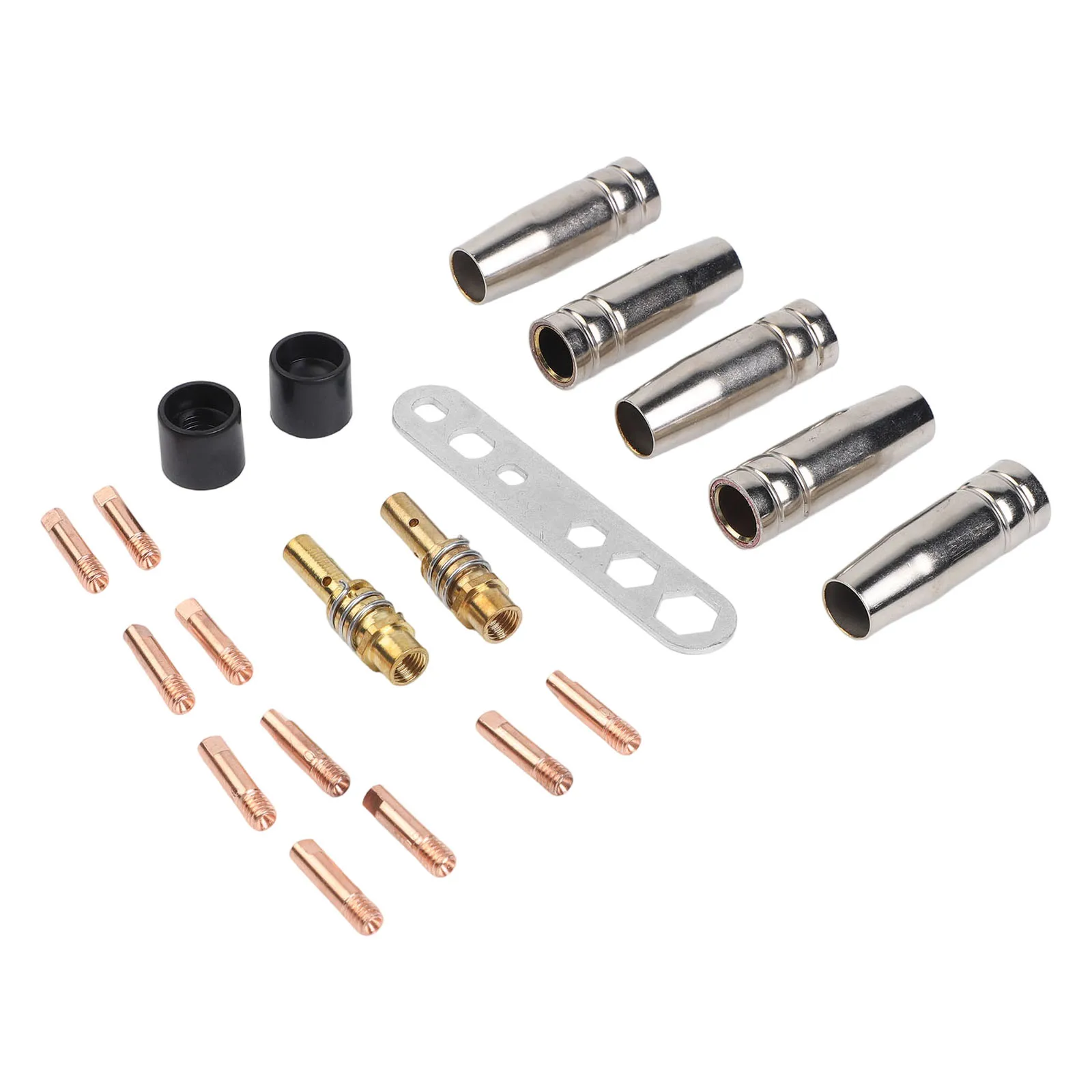 22PCS For Mig Welding Accessories Set 0.6mm Copper Nozzles Tips For 15AK MB15 For Torch MAG For Welder Consumables Kit