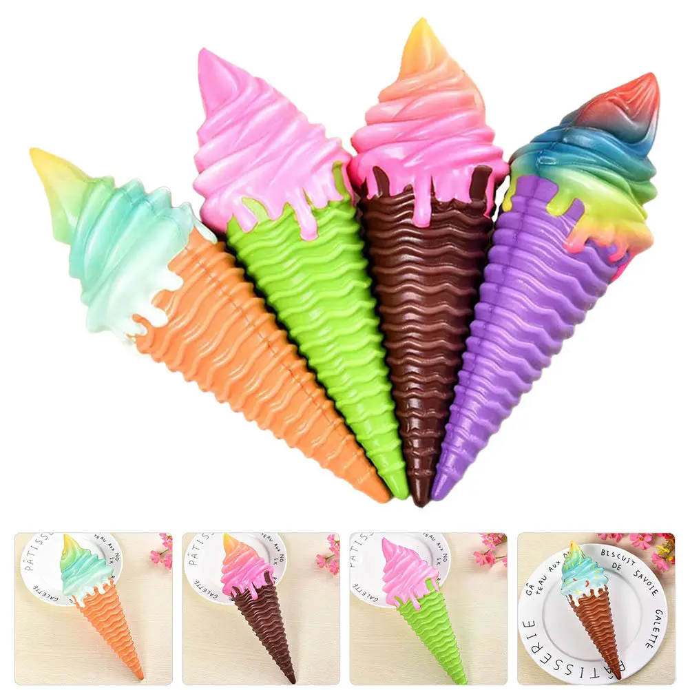 4pcs-realistic-ice-cream-cone-stress-relief-squeeze-soft-multi-function-gift-bright-colors-fun-party-favors-photo-props