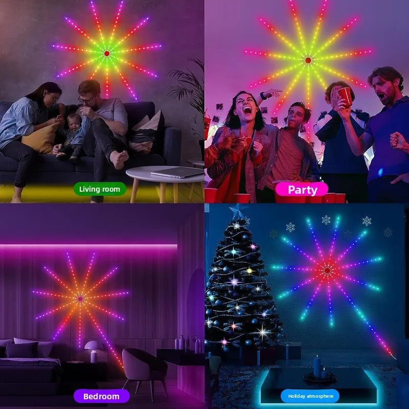 Decoración navideña, luces mágicas LED USB 5V activadas por voz Bluetooth con control de aplicación