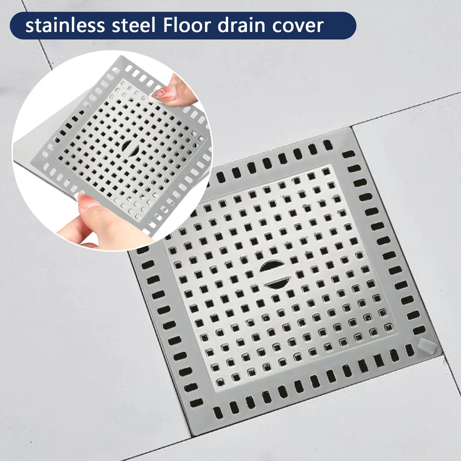 Stainless Steel Floor Cover Bathroom Hair Collector Washbasin Hair Filter Anti-blocking Net