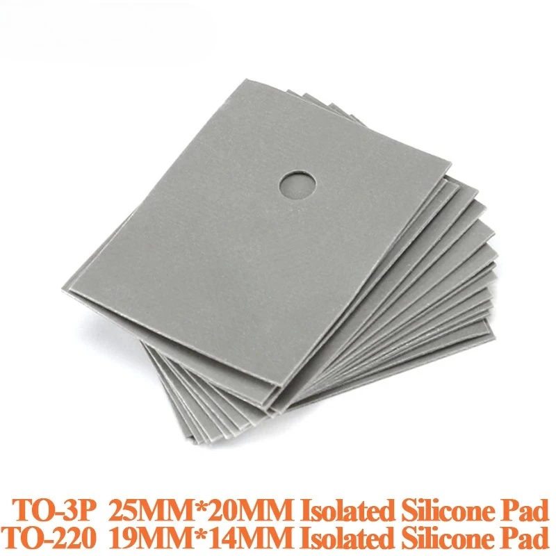 100pcs/5pcs TO-3P TO-220 TO220 Isolated Silicone Pad Sheet Strip Heatsink Shim 25mm*20mm 25mmx20mm 19MM*14MM