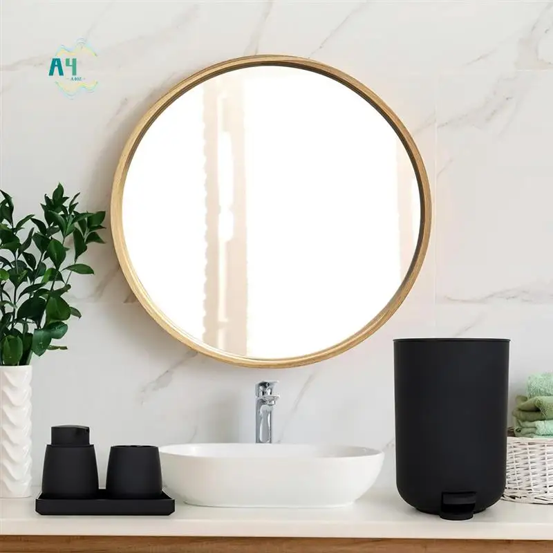 

A40Z-Bathroom Set Small Trash Can Toothbrush Holder, Soap Dispenser Dressing Table(Black)