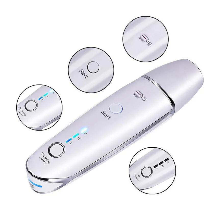 Mini portátil ultra-sônico rf face lifting enrugamento remoção linha v-forma anti-envelhecimento da pele que aperta o dispositivo da beleza dos termas da casa dos cuidados com os olhos