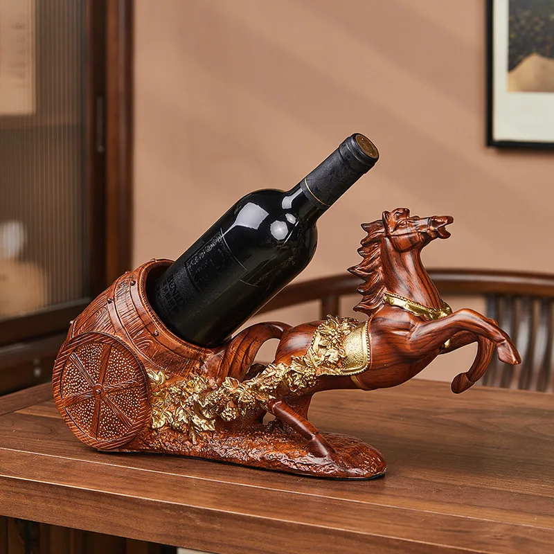

High-end Wood Grain Wine Rack Decoration, Living Room TV Cabinet, Wine Cabinet Decoration, Housewarming Gift, Chinese Trend