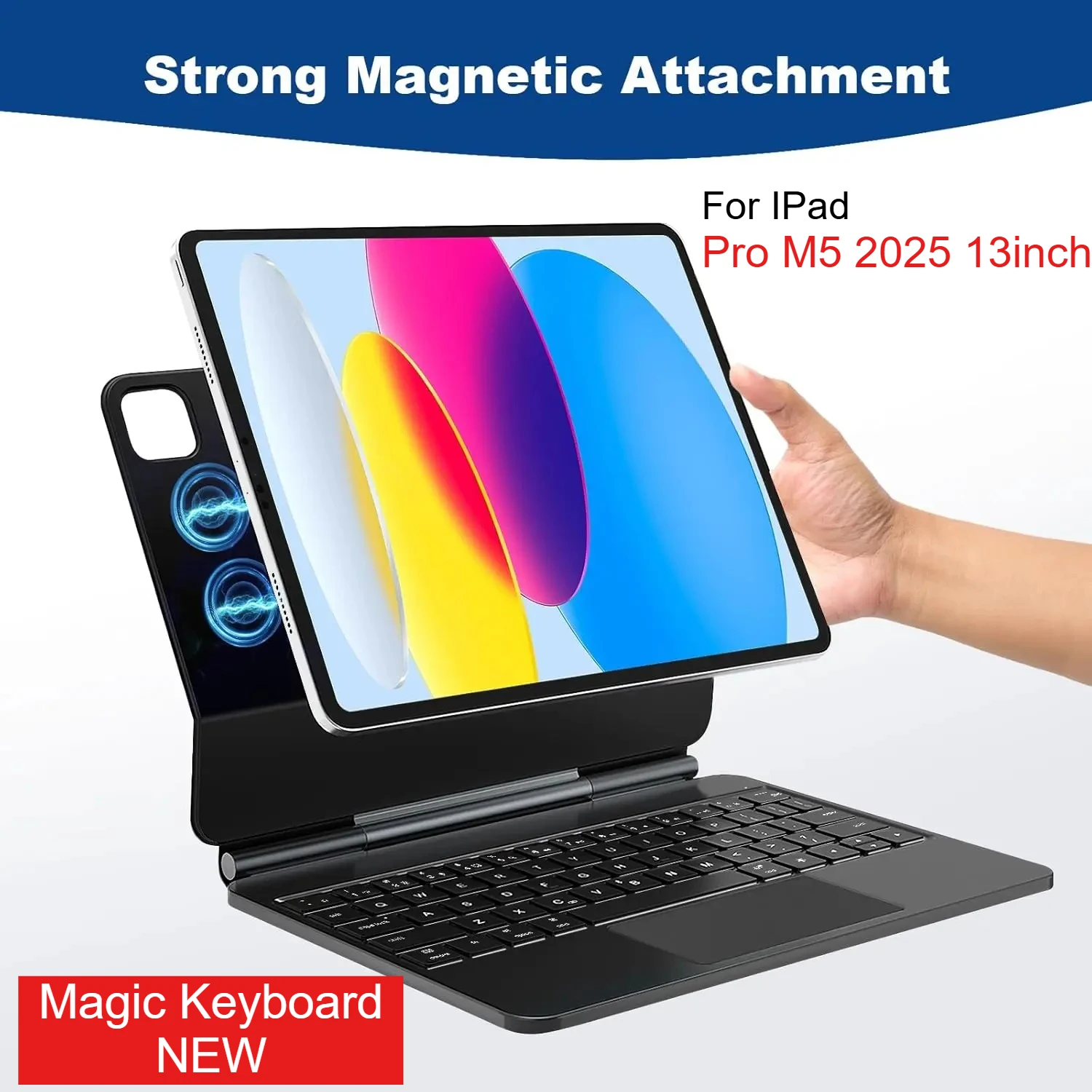 

New Backlight Magic Keyboard Case for IPad Pro M5 M4 11 13Inch Air 7 M3 A16 2025 Gen 10th Air 11" 13 M2 Gen Touch Keyboard Funda