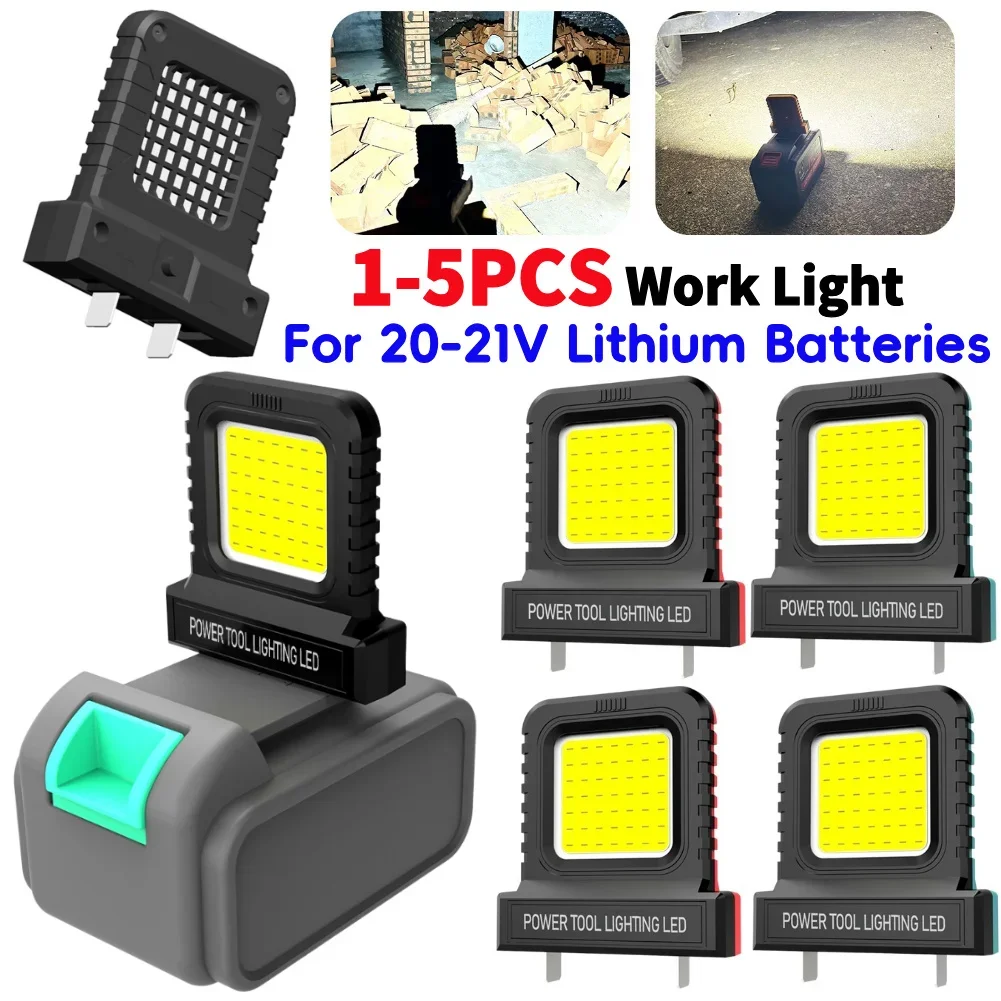 Power Tool Battery LED Light - Multi-Brand Compatible Work Light for Makita, Milwaukee, Dewalt, Bosch 18V-21V Li-ion