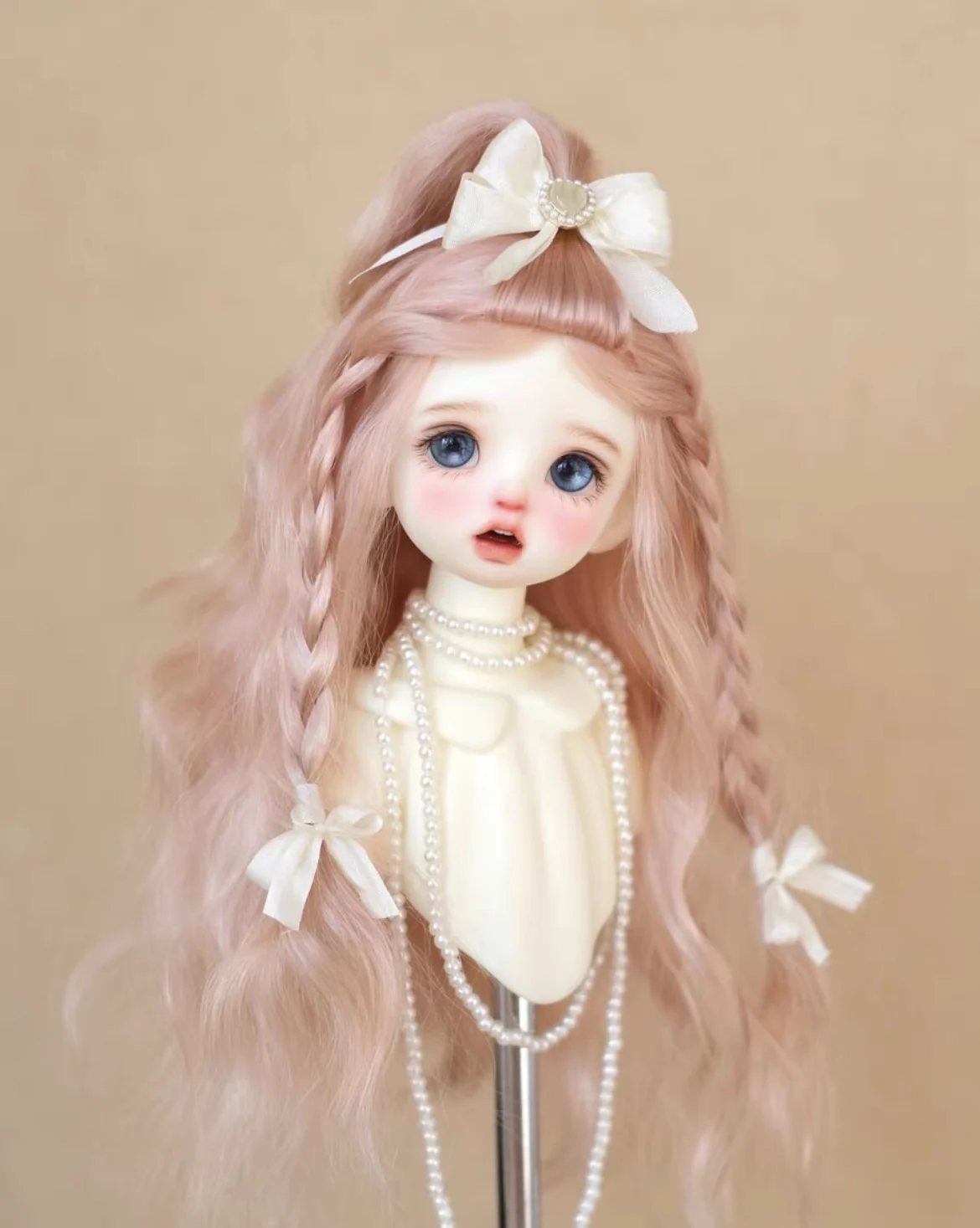 Hair For Doll Mohair Wig For Blythe Doll, Brown Color Wig 1/6 1/4 1/3 BJD Wig Free Shipping