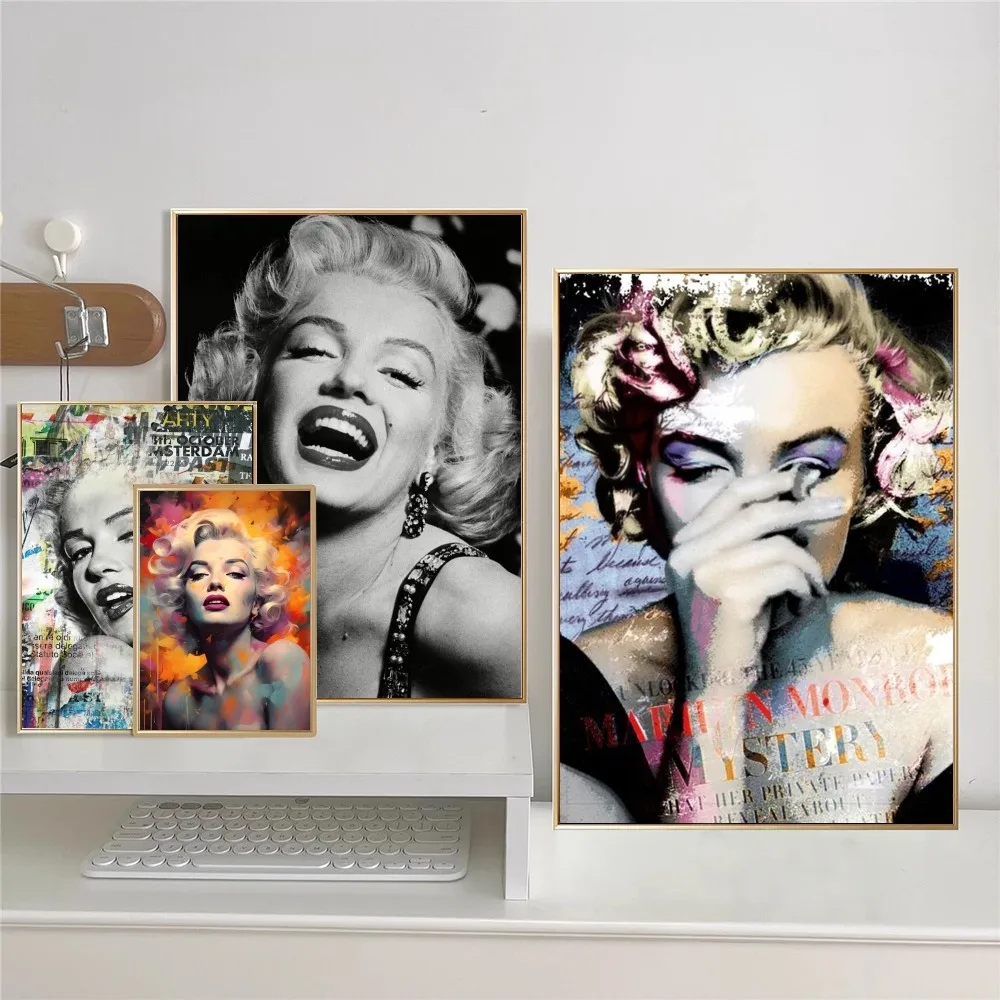 M-Marilyn M-Monroe Classic Vintage Posters Waterproof Paper Sticker Coffee House Bar Home Decor