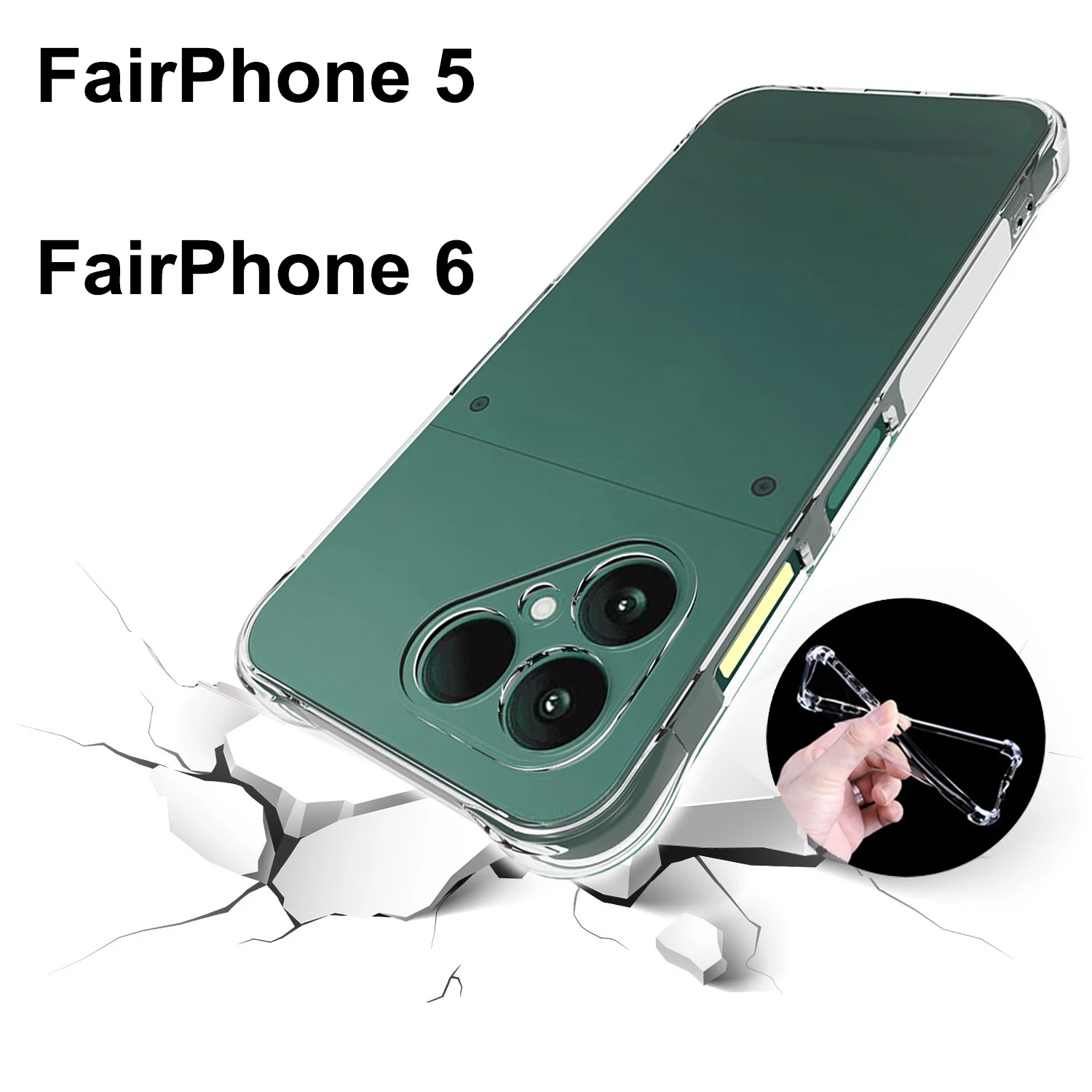 Pour FairPhone 5 6 �tui coussin d'air antichoc Airbag clair Silicone TPU couverture arri�re coque de t�l�phone souple pour Fair Phone 5 6