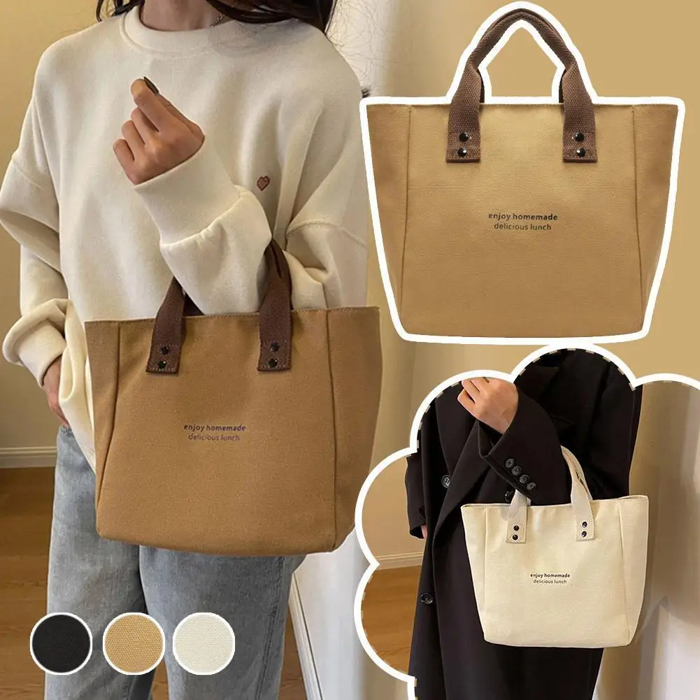 

Canvas Tote Bags for Women Simple Contrasting Designer Bags Fashionable Purse and Handbag For Shopping Travel