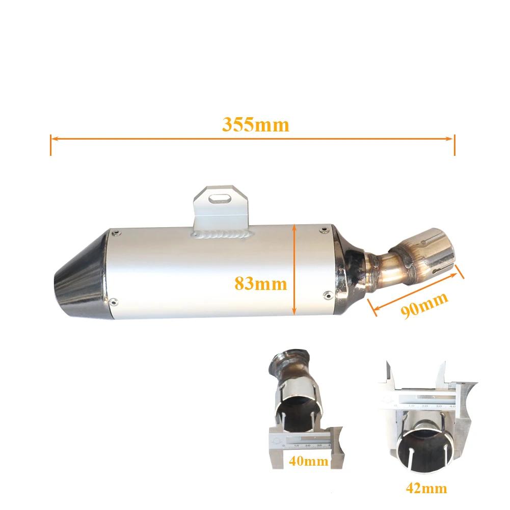 Motorcycle Exhaust Muffler Pipe Is Suitable for New BBR China KAYO BSE Apollo Pit Bicycle Cross-country Bike 110cc 125cc