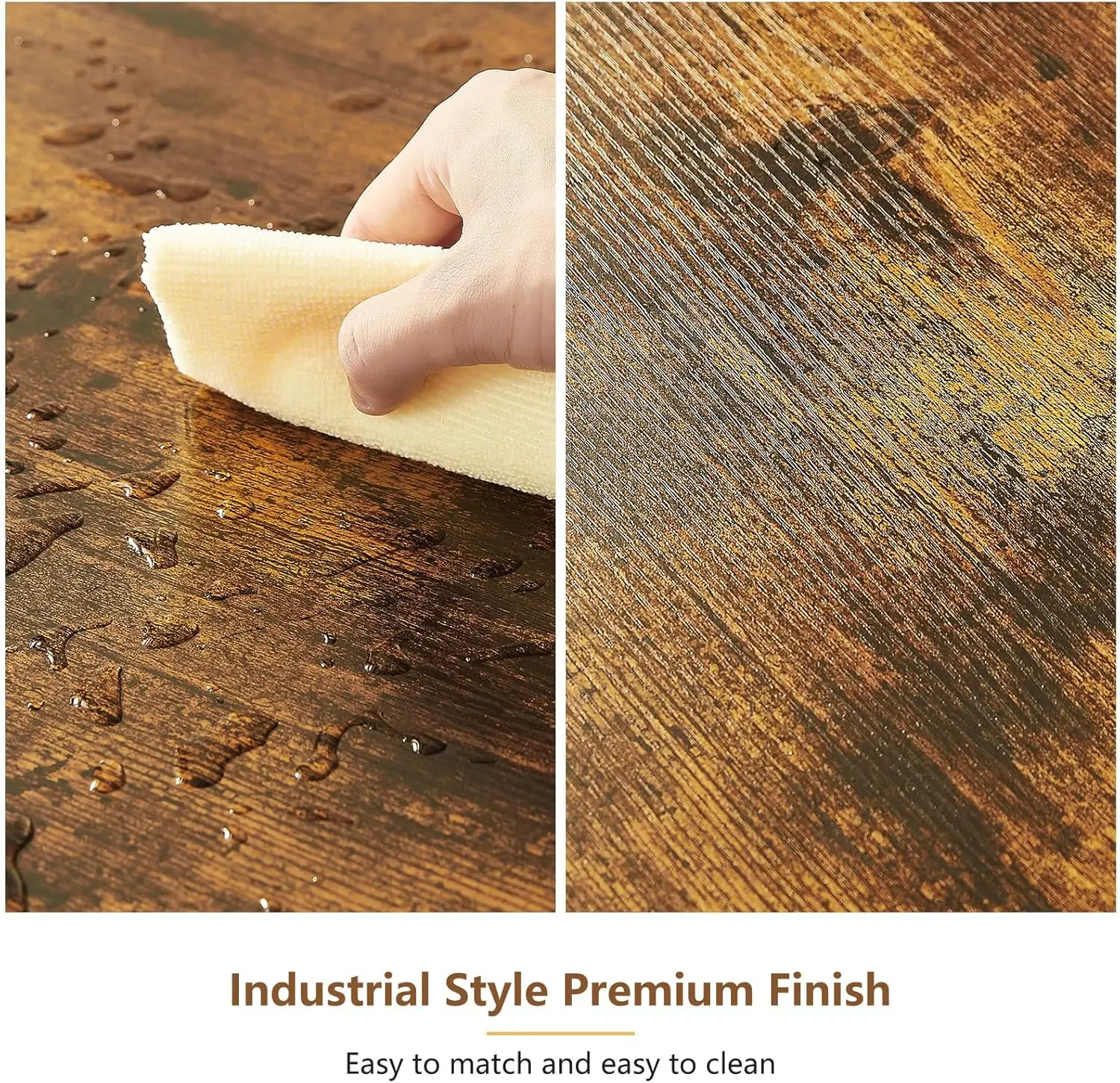 Bar Table with Stools Set of 2, Industrial 3 Piece Counter Height Small Dining Sofa Table and Chairs Set of 2, Brown