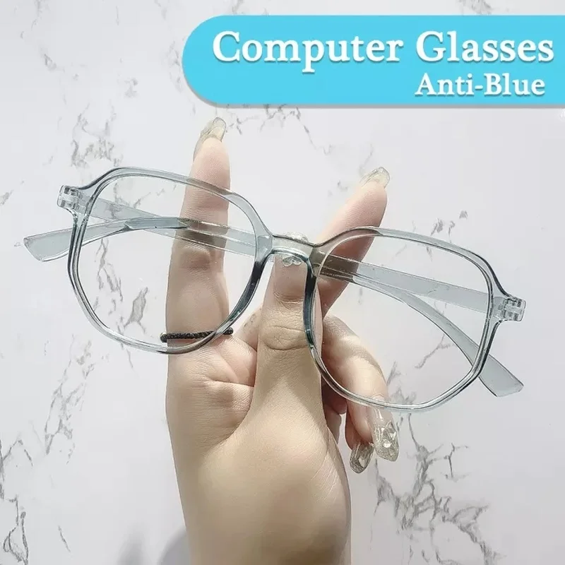 

Clear Myopia Glasses for Men Classic Polygon Full Frame Eyeglasses Women Anti Blue Light Computer Glasses with Diopter 0 To -600