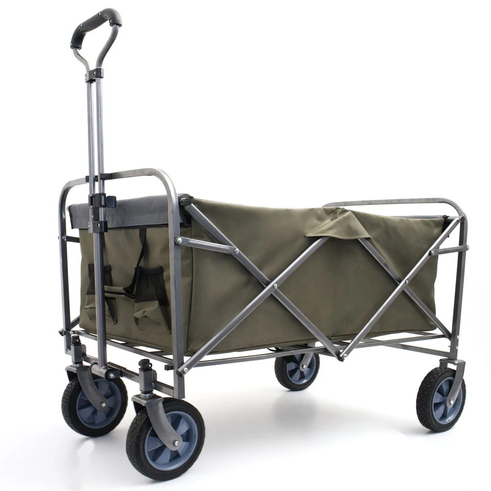 Collapsible Wagon Cart With Wheels Foldable Utility Heavy Duty Wagons Carts Portable Sports Wagon For Shopping Camping