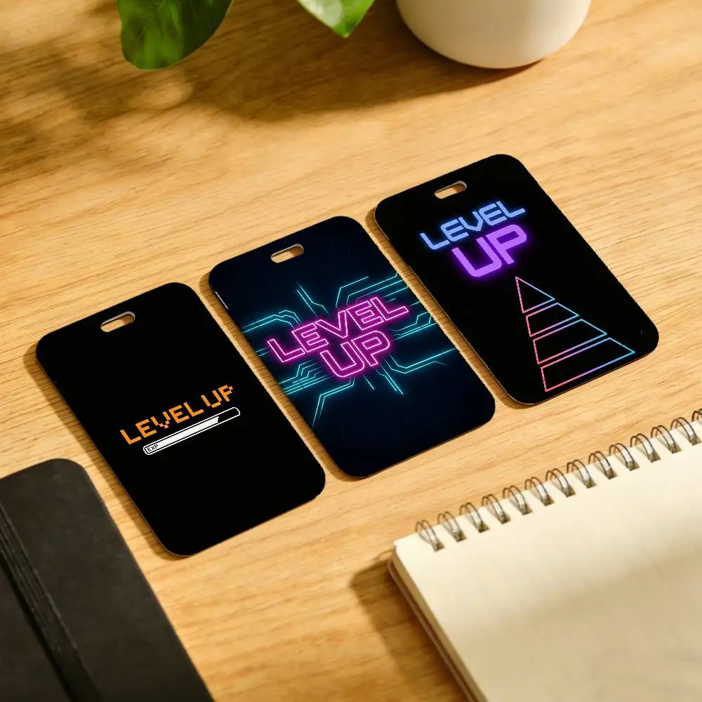 Level UP Funny Holder Lanyard Card Cover Student Campus Hanging Neck Bag Card ID Card Holders Key Gifts