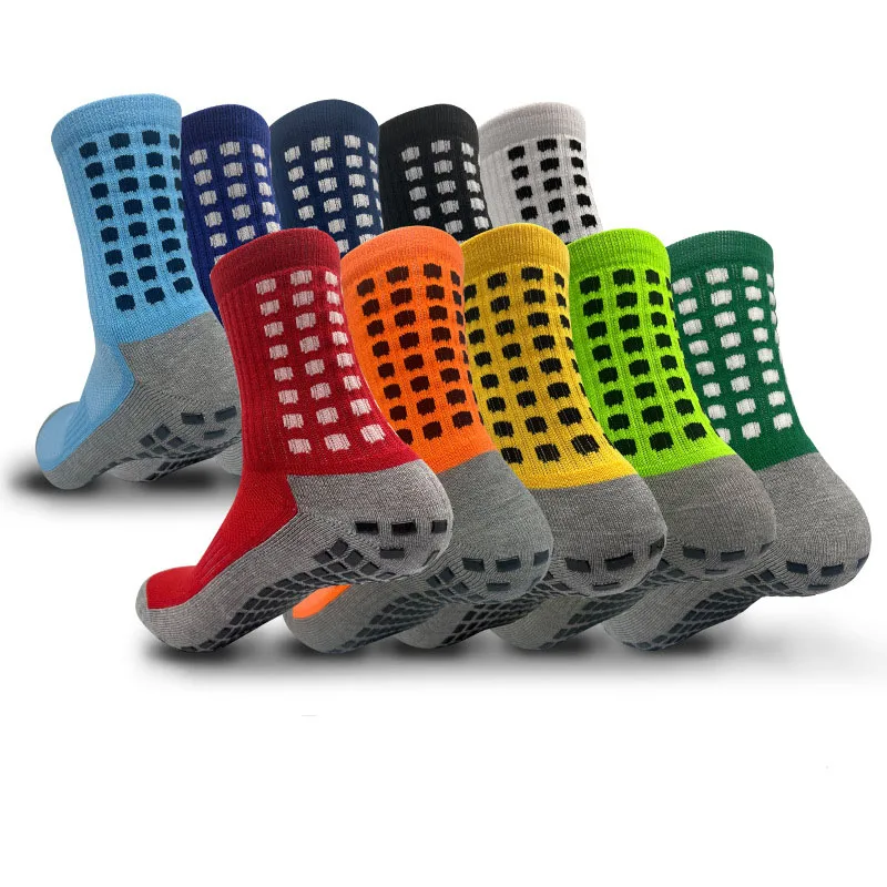 Calcetines de fútbol transpirables para Hombre y mujer, medias deportivas antideslizantes con agarre, para ciclismo, para jóvenes y adultos, 5 pares