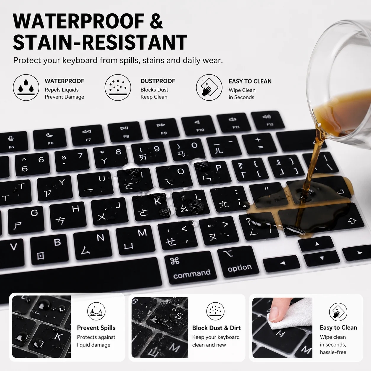 Multicolor US Taiwanese Keyboard Cover for MacBook Air Pro 13