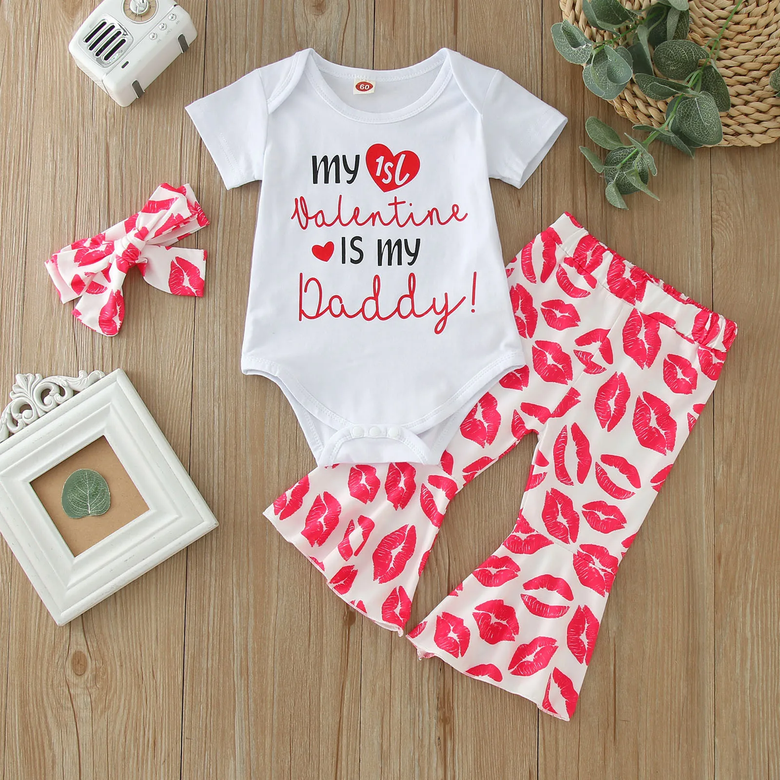 

Teen Outfits for Girls Infant Girls Valentine's Day Summer Short Sleeve Letter Love Prints Romper Bodysuit Pants 3 Months Outfit
