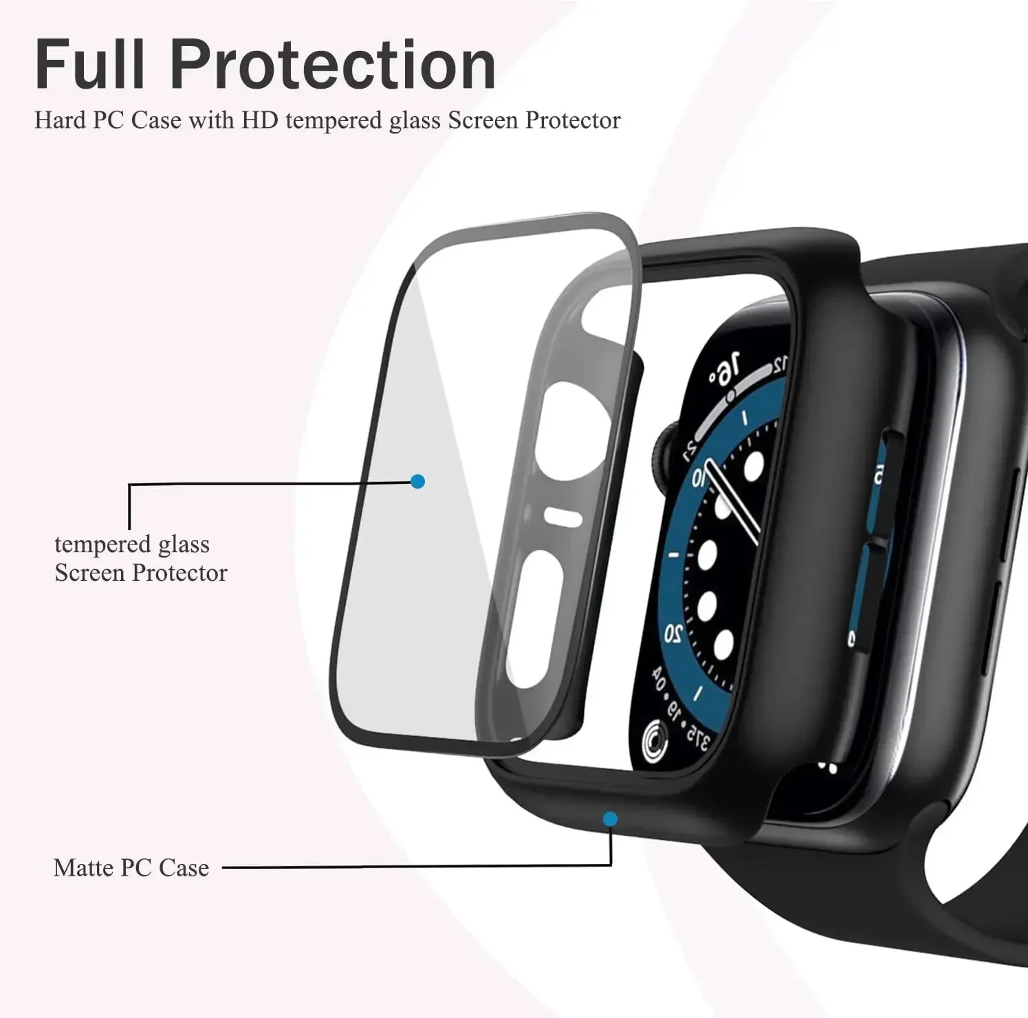 Case For Apple Watch Ultra 2 49mm iwatch Accessories Tempered Glass Screen Protector Full Scratch-Resistant PC Protective Cove