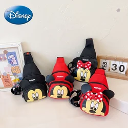 MINISO Disney 2024 New Fashion Mickey Cartoon Single Shoulder Crossbody Bag for Boys and Girls Cute Girls Coin Crossbody Bag