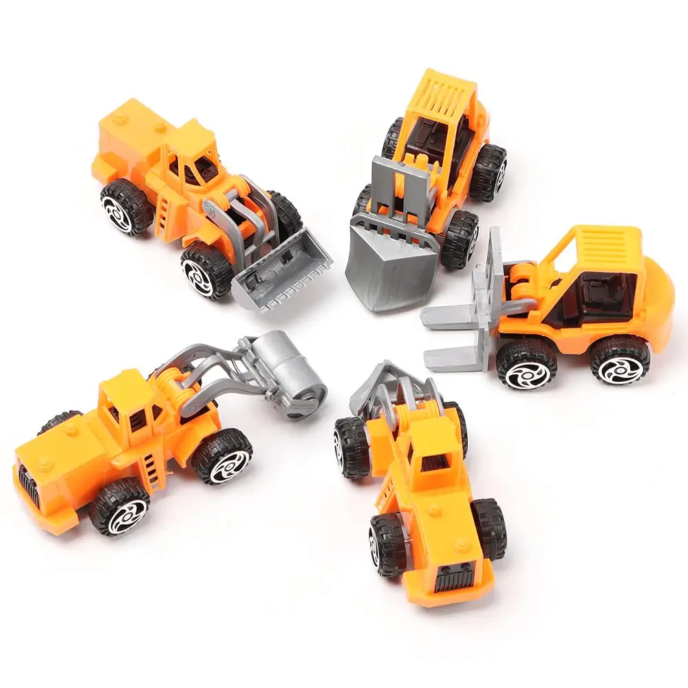 New Children\'s Gift Excavator Home Decor Pull Back Car Engineering Vehicle Car Model Forklift Toy