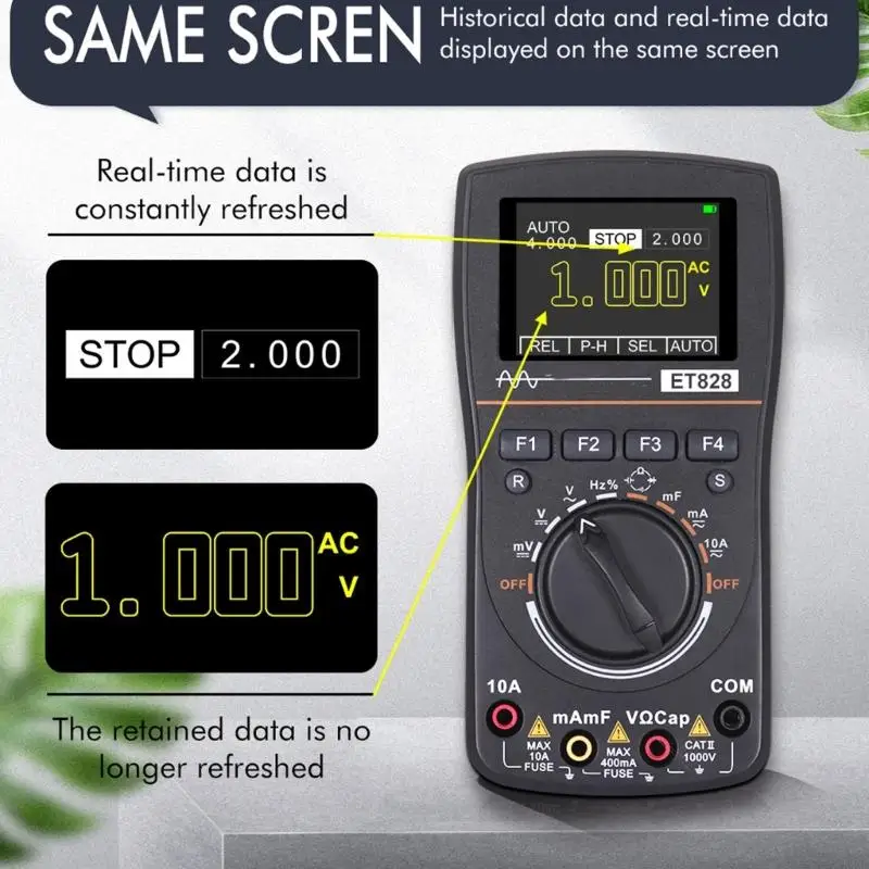 L43A Handheld Oscilloscope Multimeter with Record Storage and Color Display, Digital Tester for Industrial Control Review Tasks