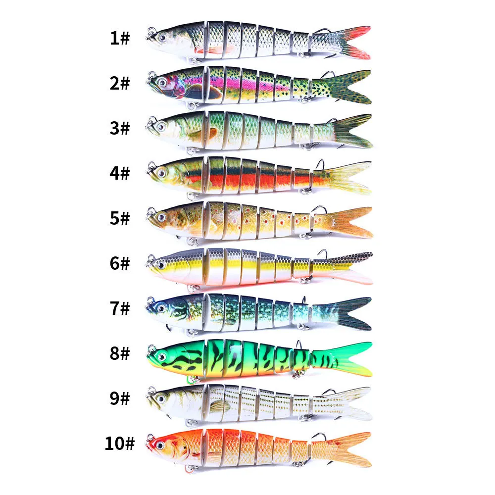 

13.7CM 27G 8-Segmented Cloth Tail Realistic Swimbait Hard Lure Long Cast Slow Sink Freshwater Saltwater Fishing Bait