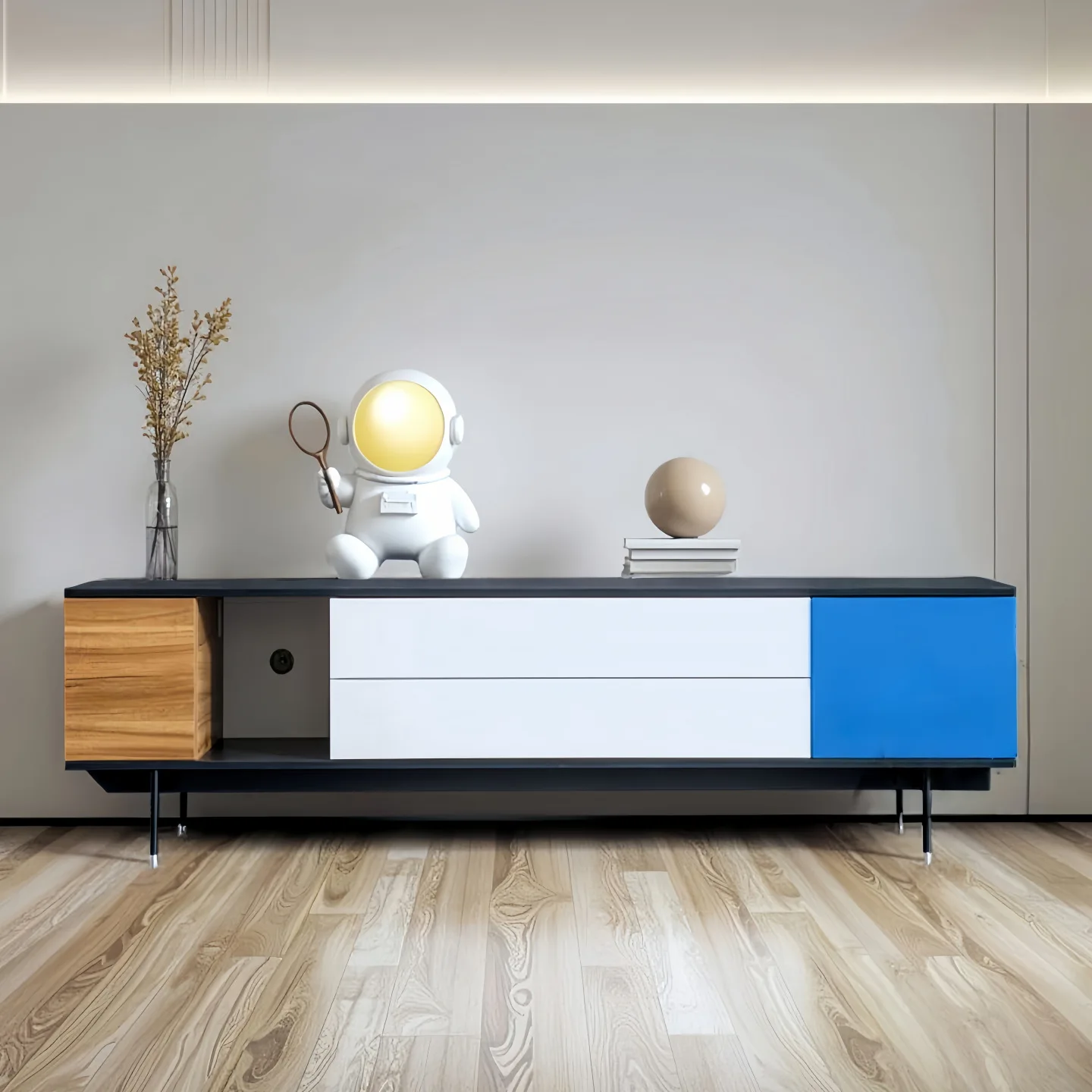 Walnut color TV cabinet modern simple paint audio-visual cabinet creative personality