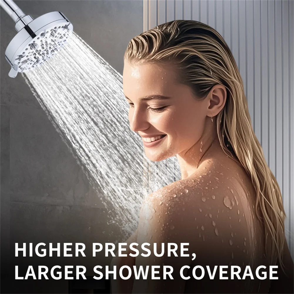 1pc 9 Function Rain Shower Head Chrome Plated Overhead Spray With SUS304 Ball Joint Water Saving Bathroom Plumbing Fixture