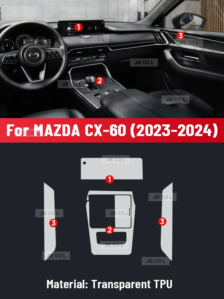 Auto Central Control Screen TPU Navigation Anti Scratch interior Protection Film GPS Navigation For MAZDA CX-60 CX60 2023 2024