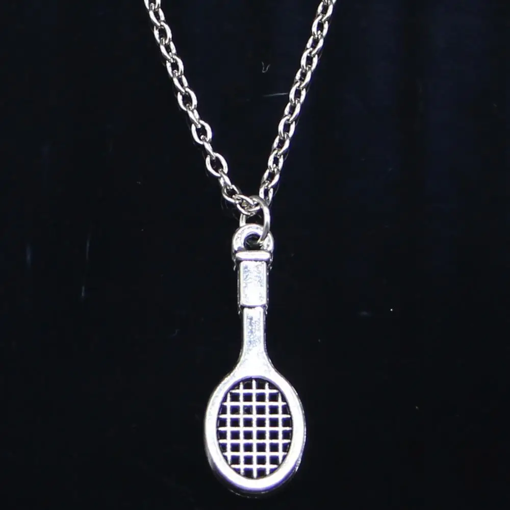 20pcs New Fashion Necklace 29x10mm tennis racket Pendants Short Long Women Men Colar Gift Jewelry Choker