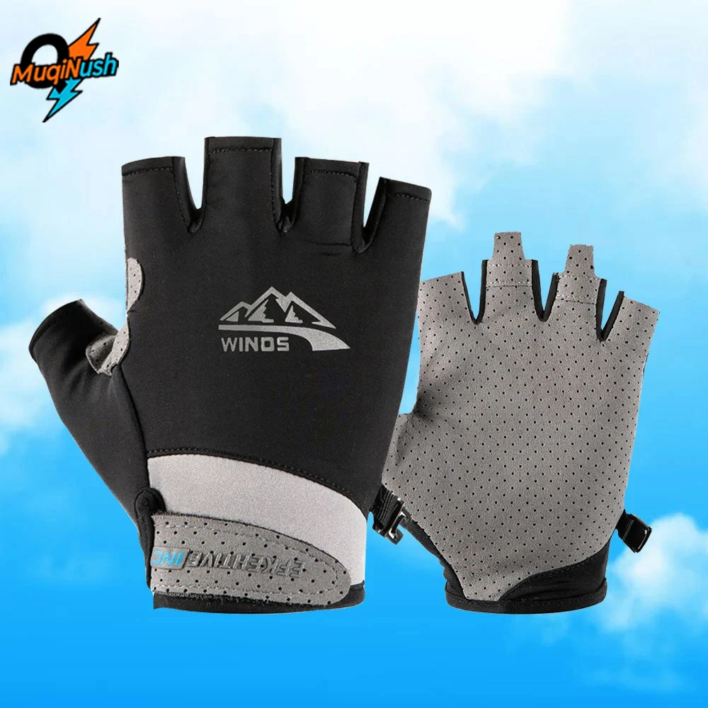 

MuqiNush 1 Pair Of UV Resistant And Sunscreen Gloves For Women And Men,Non-Slip Half Finger Fishing,Sailing,Kayaking,Rowing
