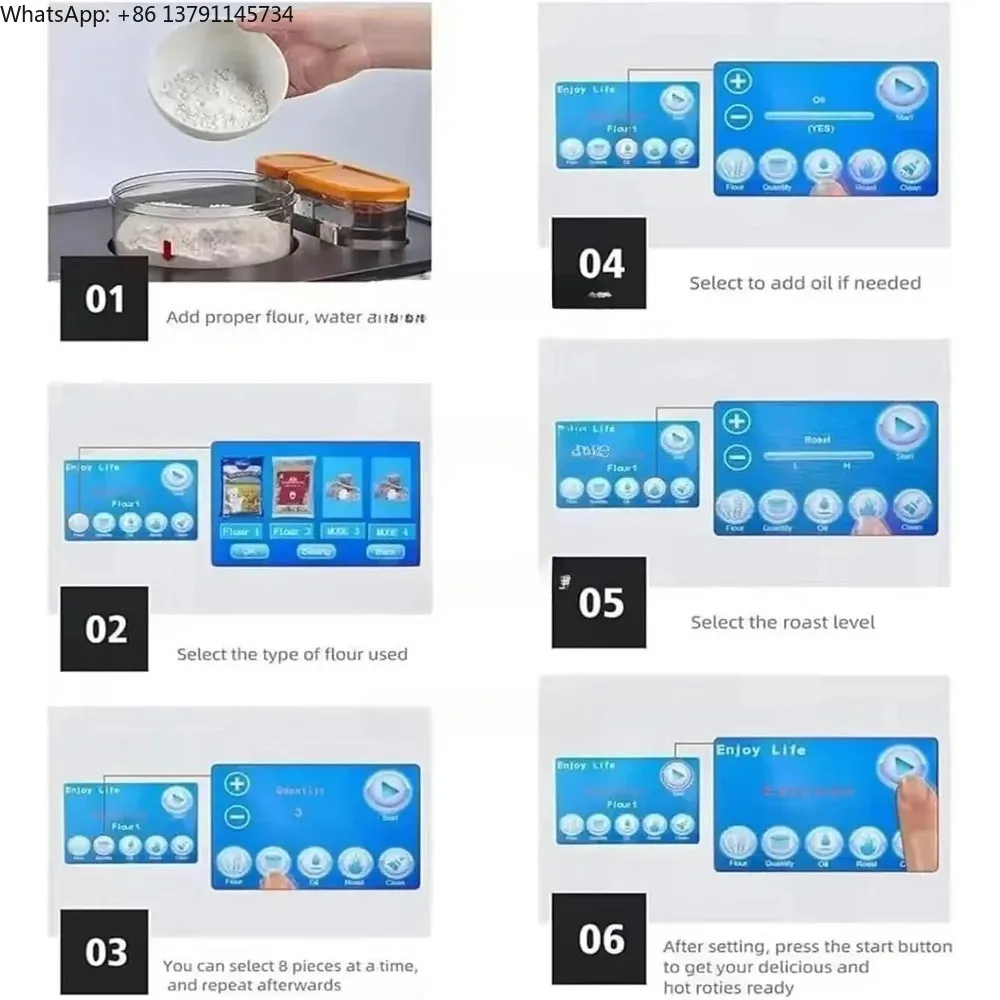 

Home Maker Robot Chapati Tortilla Pancake Crepe Maker Plate Household Use Fully Automatic Electric Flatbread Maker