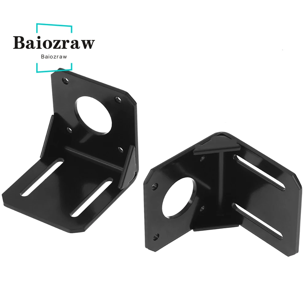 Nema23 Mounting L Bracket 57 Stepper Motor Fitted Black Alloy Steel Mounting Bracket NEMA 23 NEMA17 Mount for 42/57